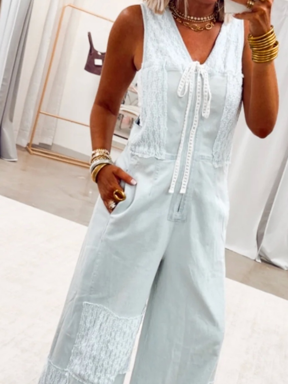 #1117 The Lacewood Denim Jumpsuit